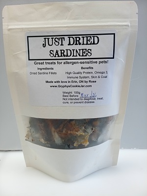 Bag Front Just Dried Sardines